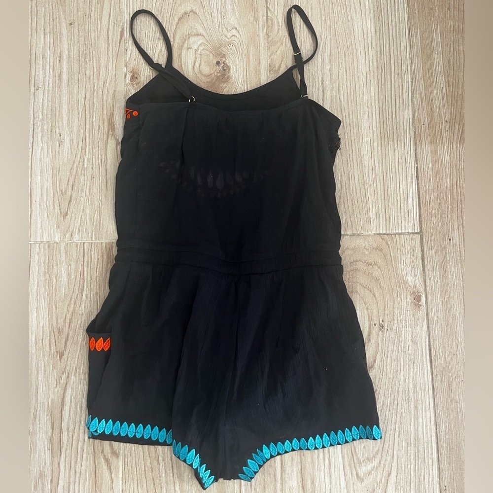 Trina Turk Embroidered Black Baja Romper - Picture 5 of 5